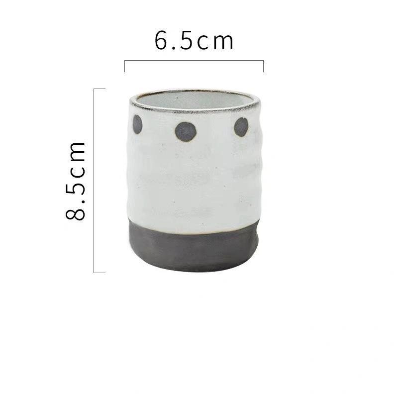 Керамическая чашка для супа в японском стиле, грубая керамика, ручная роспись, решетчатый узор, чайные чашки, креативные ретро чашки для вина, офисная посуда