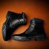 Мужские ботинки из натуральной кожи, тактические ботинки с толстой подошвой, черные универсальные повседневные ботинки для мужчин, дизайнерские мотоциклетные ботинки