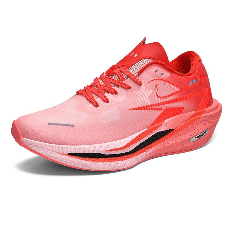Couple running shoes thick sole shock absorption breathable lightweight sports shoes fashion carbon plate support men's shoes tide