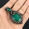 Emerald Pendant, 999 Copper Wire Wrapped Pendant Gemstone Jewelry, Handmade Pendant Amazing Jewelry, Gift For Her