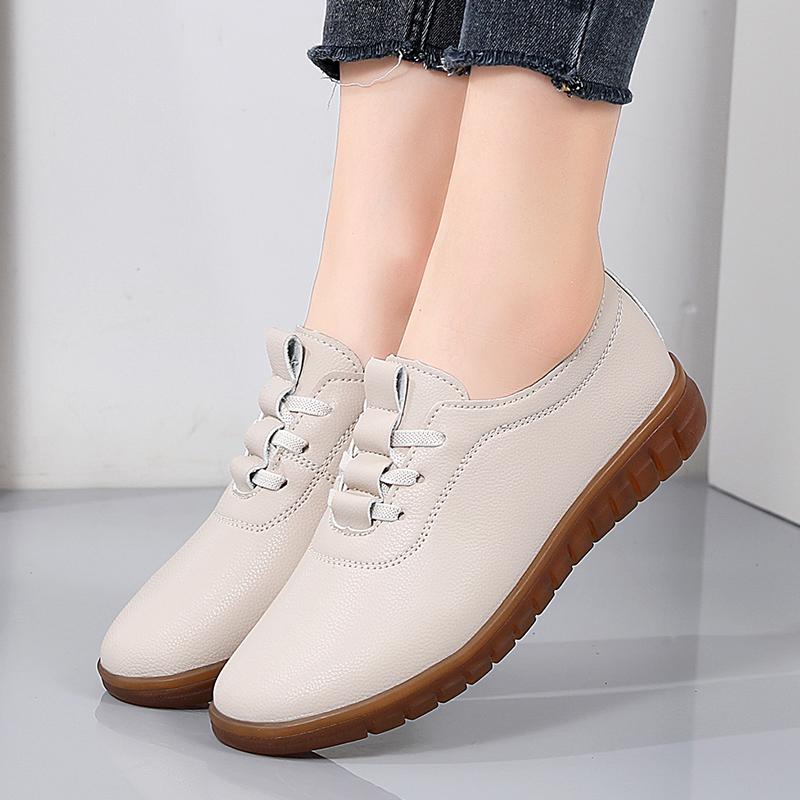 Women Soft Loafers Slip On Casual Elegant Summer Sneakers Breathable Leather Moccasins Shoes