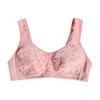 Women Front Button Floral Brassiere Underwear Cotton Wireless Push Up Bra Lingerie