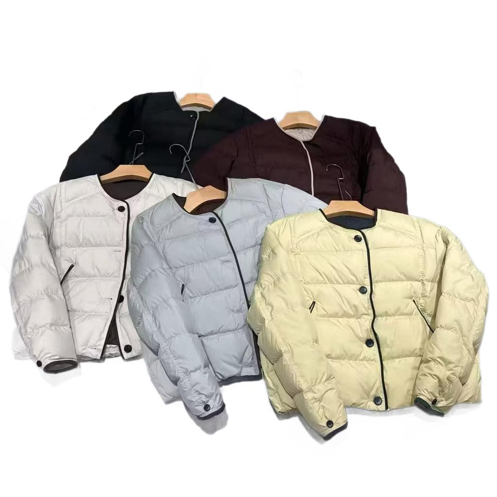 New light down jacket women's short round neck white duck down jacket autumn and winter versatile casual loose