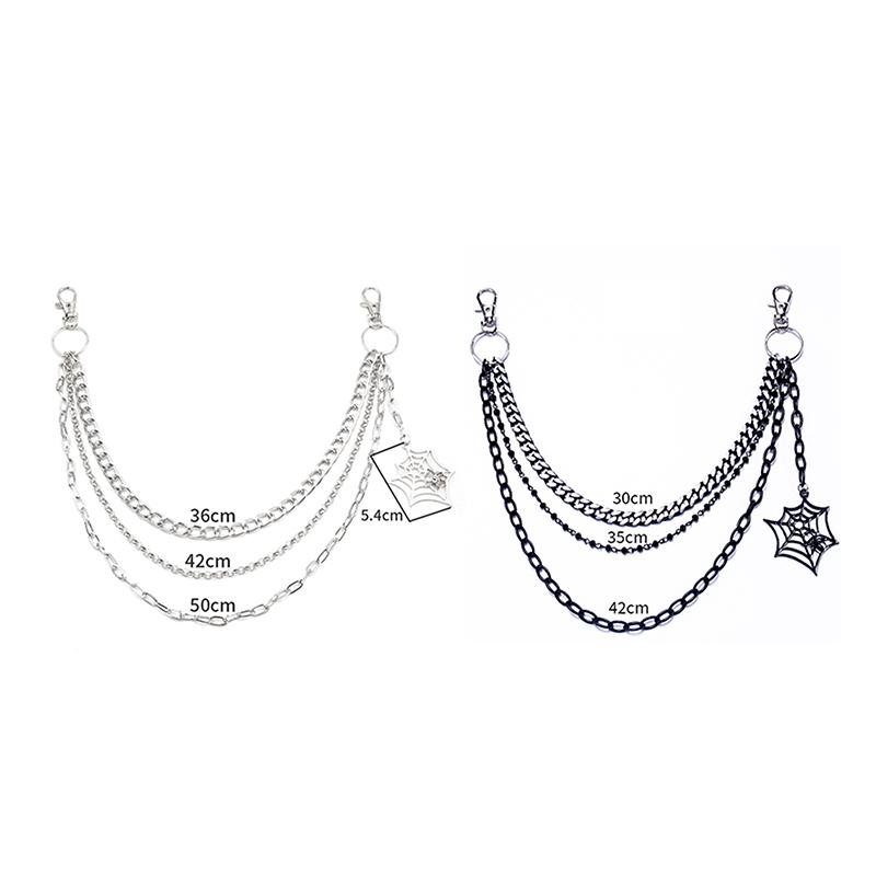 Панк Металлическая Цепь для Брюк Хип-Хоп Цепь на Талию Подвеска Паутина Джинсовая Цепь для Мужчин Женщин Аксессуары Подарки