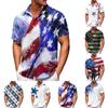 Мужские рубашки с короткими рукавами и пуговицами на День независимости. Мужские повседневные модные рубашки с короткими рукавами.