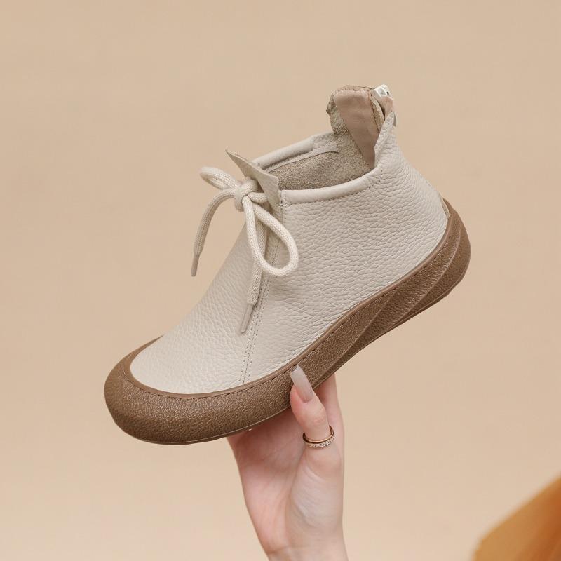 Autumn Early Winter Genuine Leather Shoes Women Ankle Boots Soft Brand Ladies Fashion Boots Plus Size 41