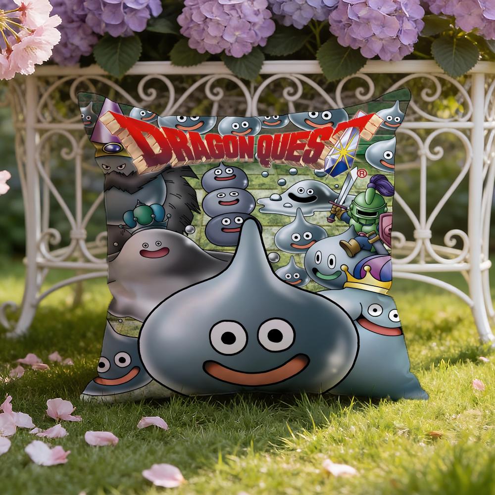 Anime D-Dragon Q-Quest Rocket Slime Cushion Cover Home & Car Dual-Scene Pillow Cover: Reversible for Premium Comfort