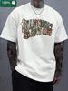 Creative and fashionable letter printing fine cotton Tshirts mens fashionable and casual round neck Tshirts