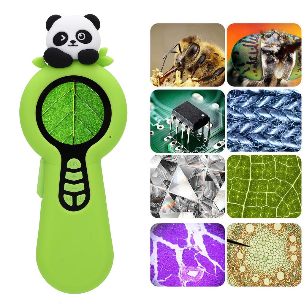 1.5 Inch Digital Microscope for Kids HD 1080P Auto Handheld Magnifying Glass with 200X Magnification 5X Digital Zoom Front Rear Camera