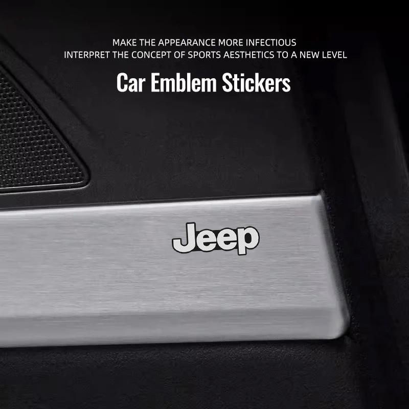 Car Audio Speaker Decorate 3D Aluminum Badge Emblem Sticker For Jeep Grand Cherokee Wrangler JK Gladiator Compass Renegade Patri AJY1