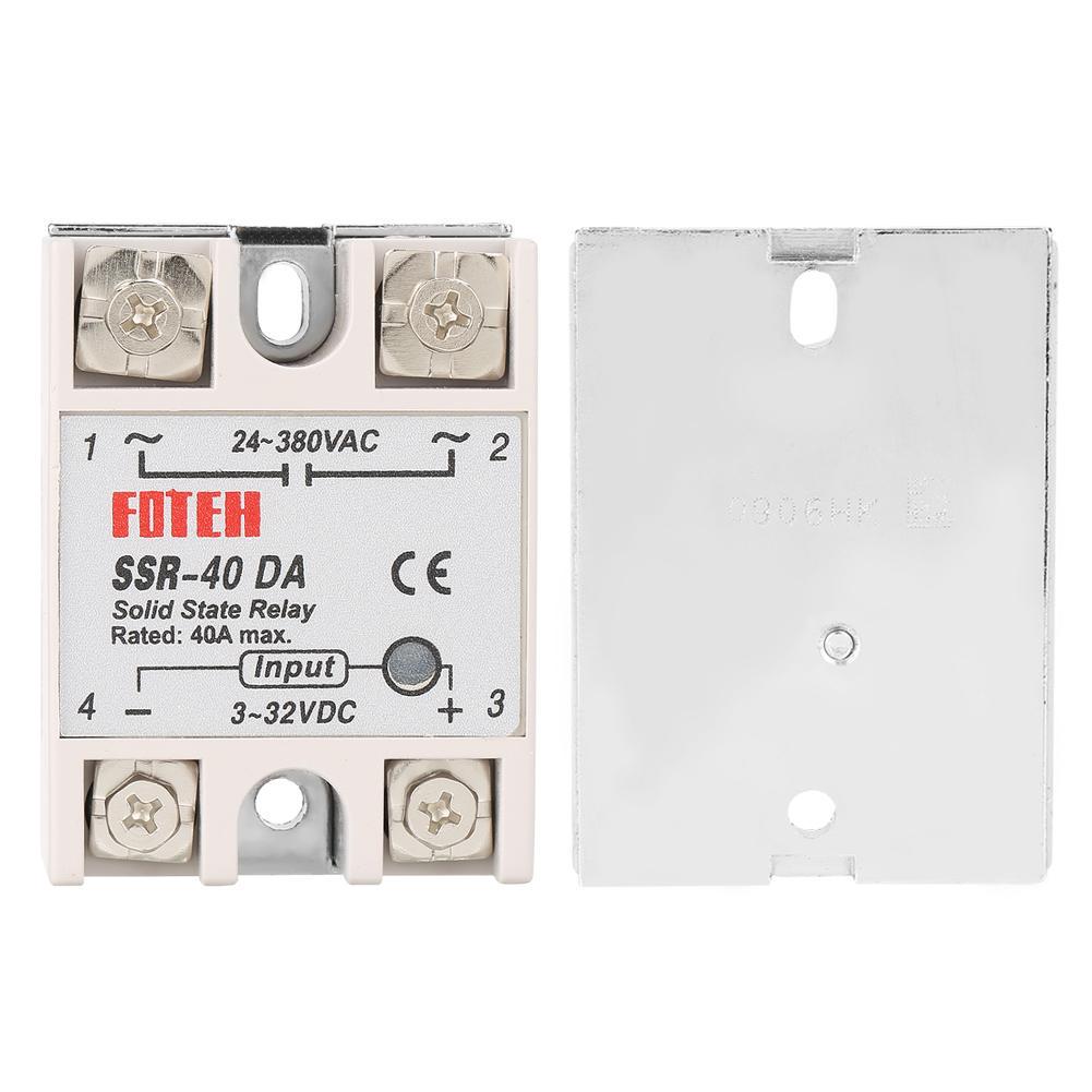Single Phase -Ac State Relay Ssr-40Da 40A Input 3-32V Output 24-380V Ac