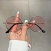 Винтажные круглые солнцезащитные очки женские металлический каркас корейский стиль линзы защита от УФ модные аксессуары