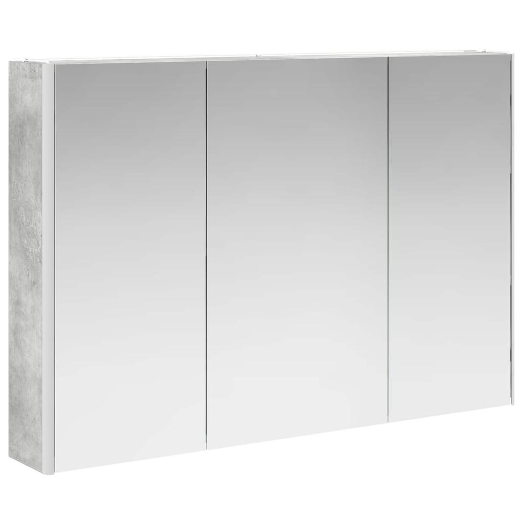 6 Piece Bathroom Furniture Set in Concrete Grey Engineered Wood and Glass