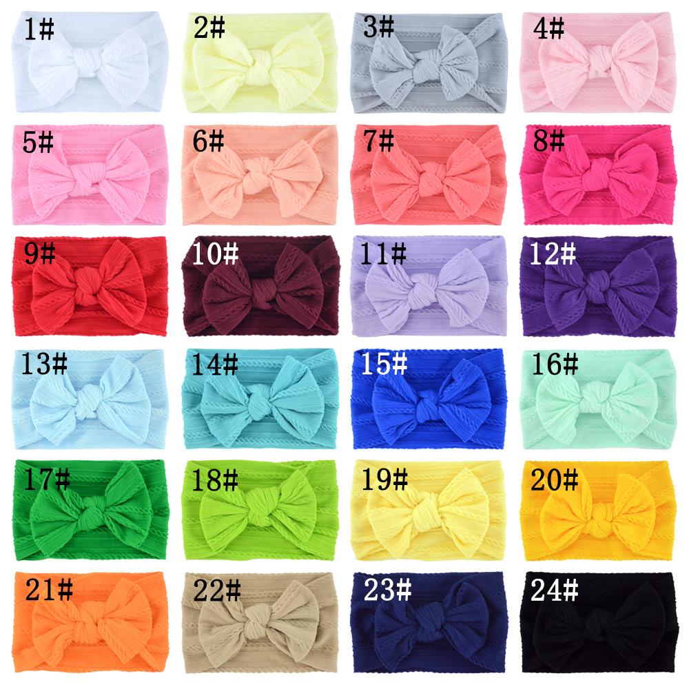 Baby Girls Bow Headbands, Soft Elastic Nylon Hairbands for Infants Toddlers