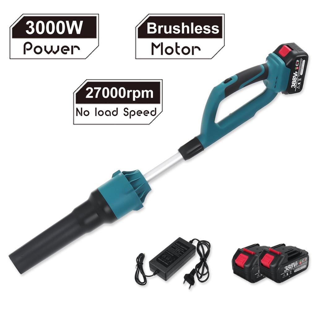 Беспроводной бесщеточный электрический воздуходув 27000 об/мин, всасывающий воздуходув для листьев, пылесос для ПК, сборник для аккумулятора 18 В, 3000 Вт