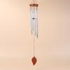 1Pc 6 Tubes Aluminum Pipe Wind Chimes With Hook And Wooden Leaf Hanging Tag Balcony Corridor Decoration Birthday Gift