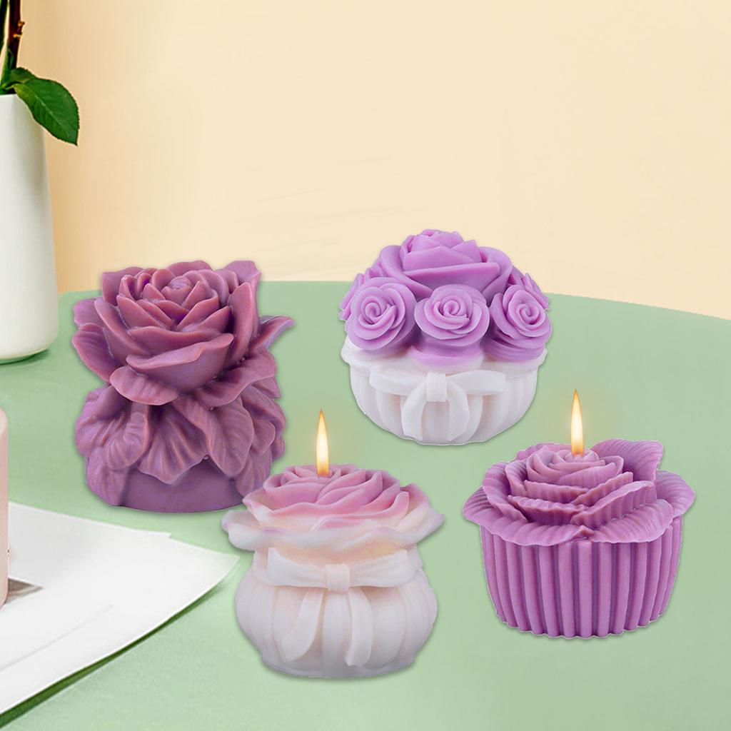 Flowers Candle Mould Silicone Molds Ornament Molds Castings Molds Handmade Plasters Molds Craft Supplies