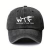 Унисекс бейсболка с графикой 'WTF WHERE'S THE FISH' и драконом. Регулируемая уличная кепка для отдыха.
