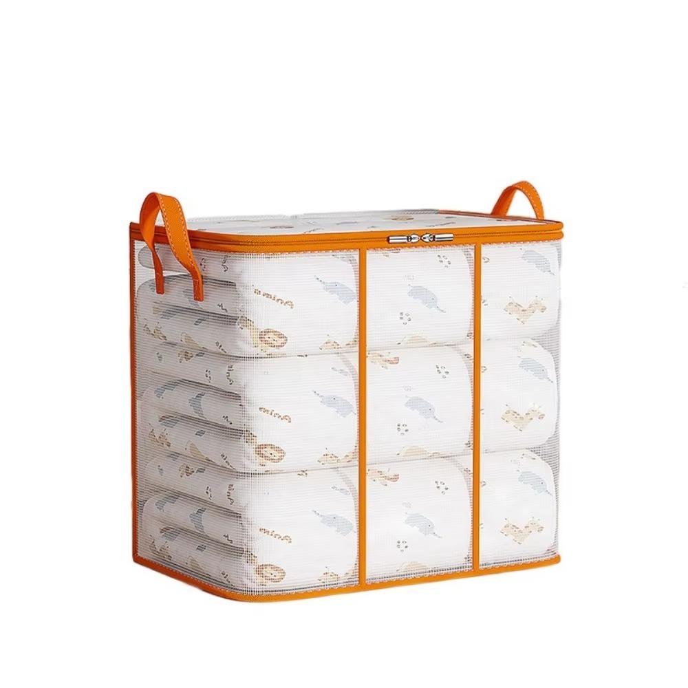 Dust-proof Folding Storage Baskets Transparent Clothes Storage Bins for Cupboard