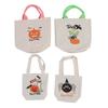 4Pcs Trick Or Treat Canvas Tote Bag Candies Snacks Single Shoulder Handbag Party Gift Bag