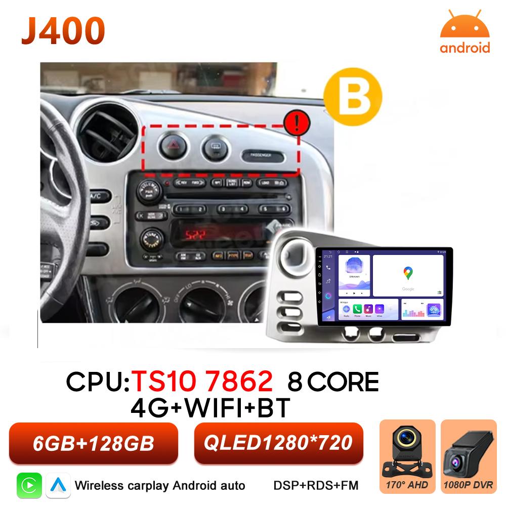 Carplay Auto Car Radio For Toyota Matrix E130 E140 2002 2003 2004 2005 2006 Multimedia Player Android TB Screen GPS Navigation