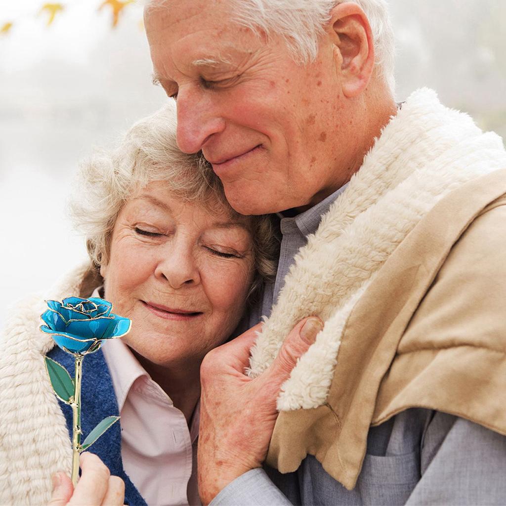 24 Carat Gold Trimmed Rose Flower Gift for Her Valentine s Day, Mother s Day, Anniversary