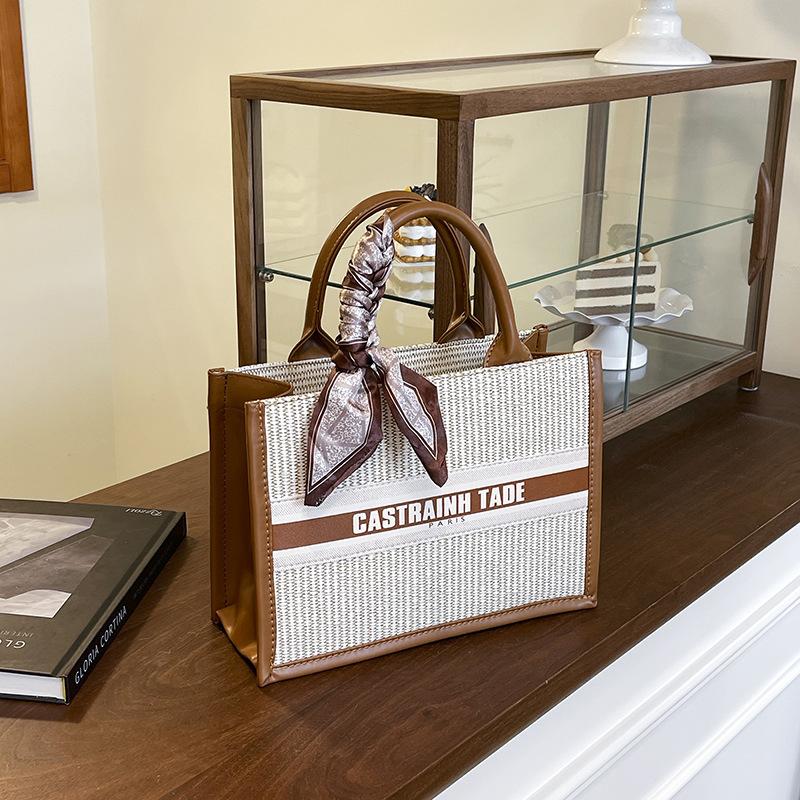 Сумка Ручная Клатч Женская Сумка Новая Мода Ретро Принт Буквами Большая Вместимость Женская Сумка через Плечо Тоут