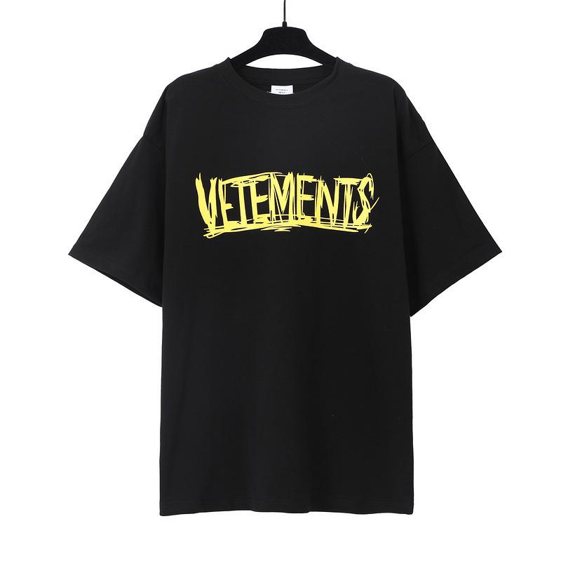 Трансграничный опт VTM letter Американский модный бренд, без фото и печати, свободная стирка и состаренный короткий рукав, одежда для пары