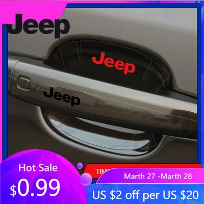 Для Jeep Прозрачные Стиль Автомобиля Накладки на Ручки Дверей Защита от Царапин Наклейки Для Jeep Renegade Wrangler jk Compass Cherokee