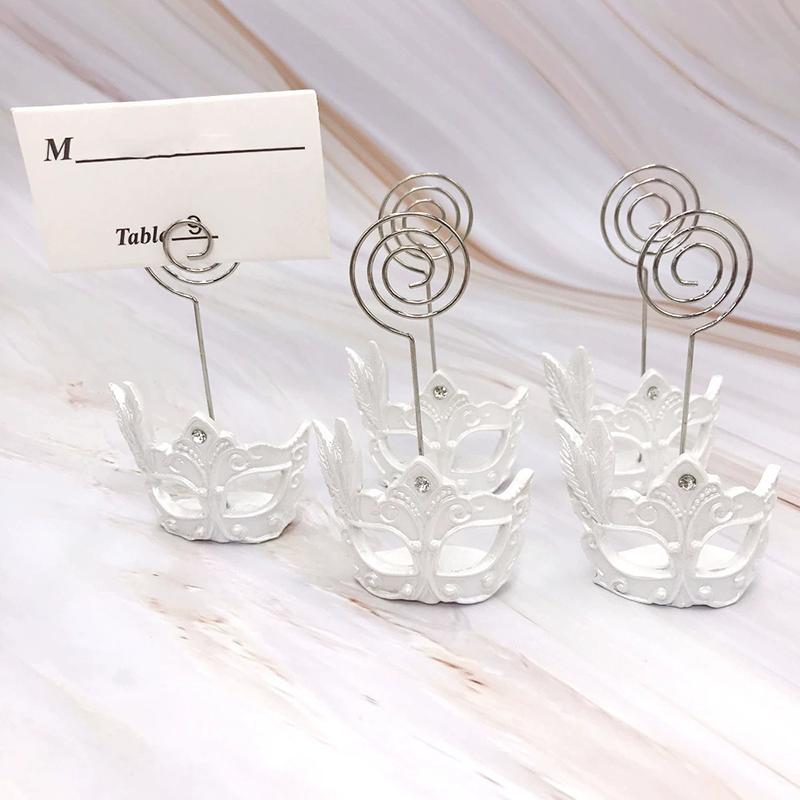 WTEMPO Креативные белые маски, держатели для карточек, держатели для карточек для чаепития, держатели для записок, DIY держатели для фото, декор стола, набор держателей номеров мест