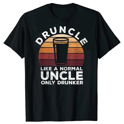Смешная винтажная футболка для пьющего дяди 'Druncle' 100% хлопок Мужская повседневная футболка Свободная оверсайз Уличная футболка