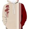 Men's 3D Coconut Trees & Stripes Print Hooded Sweatshirt For Spring/autumn, Oversized Casual Hoodies For Males, Men's Clothing