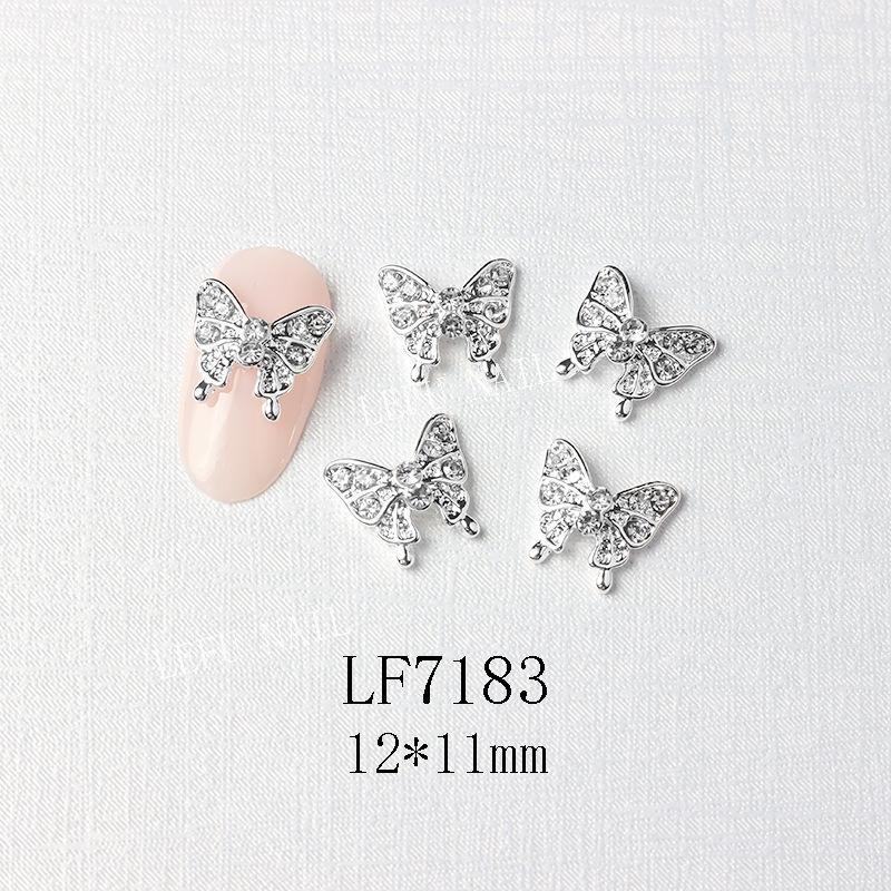 3D Metal Butterfly Nail Art Decorations with Mini Rhinestones