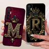 For Tecno Camon 17 Case Silicone Luxury Crown A-Z Letters 2D Flat Pattern Soft Phone Case For Tecno Camon17 CG6 CG6j Cover