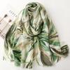 Winter Lurex Abstract Painting Floral Fringe Viscose Soft Scarf Cotton Shawls Women Perfect Travel Casual Muslim Hijab 180*90Cm