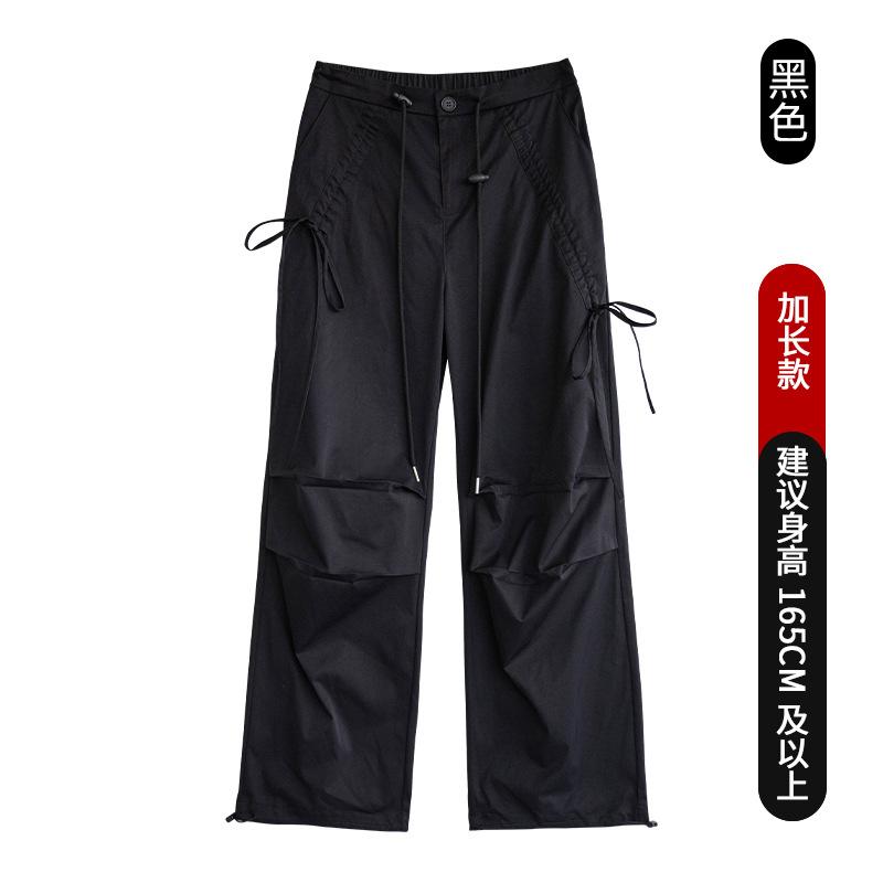 Женский комбинезон с широкими штанинами и бантом, новинка весны и осени, с высокой талией, облегающий, свободные брюки прямого кроя, спортивные повседневные брюки