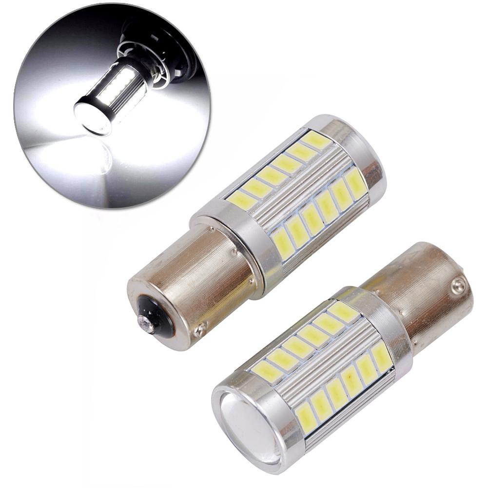 2 шт. P21W 1156 BA15S светодиодный фонарь заднего хода 12 В 33SMD 5630 CanBus светодиодные лампы для указателей поворота автомобиля, яркие белые