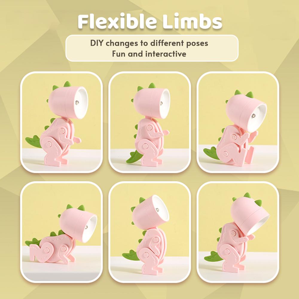 Ночник с героями мультфильмов, детская лампа, мини-динозавр, светодиодные настольные лампы, милые портативные DIY-лампы с регулируемым углом