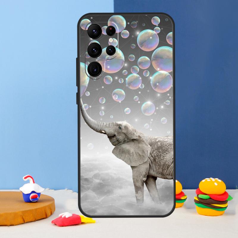 Cute Elephant Cartoon Phone Case For Samsung Galaxy S24 S25 Ultra S9 S10 S20 S22 S21 S23 Plus S24 FE Cover Coque