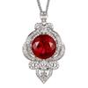 Jewelry Copper Bottom Gold-Plated Simulation Red Corundum Compound Light Luxury Pendant Main Stone 16Mm