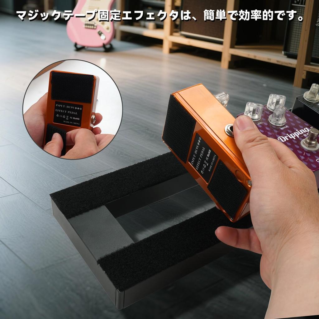 GOKKO Ultra Lightweight Guitar Effector Board Aluminum Alloy Pedal Board Durable and Durable No Carrying Bag (S-Black)