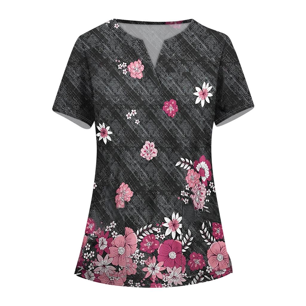 Женские модные комбинезоны с коротким рукавом и V-образным вырезом, с карманами, с принтом, топы, одежда