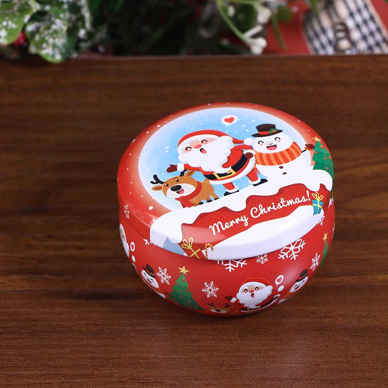 Christmas Tinplate Jars Coffee Tea Spice Candy Jewelry Storage Case Candle Making Containers Decorations Box Party Gift Jars