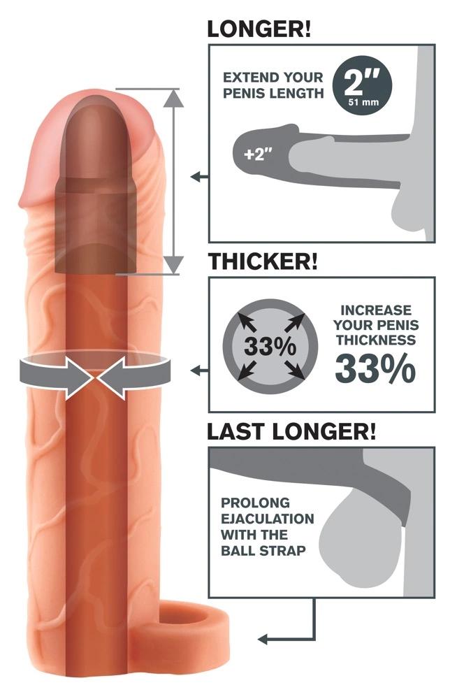 Fantasy X-Tensions - Penis Sleeve 33% Bigger Penis +5.1cm Flesh Color 19cm