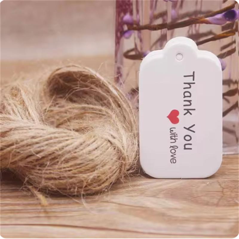 100 шт. 20-метровая веревка из коровьей кожи, подарочная этикетка с благодарностью, новогодняя этикетка на Хэллоуин, украшение для вечеринки