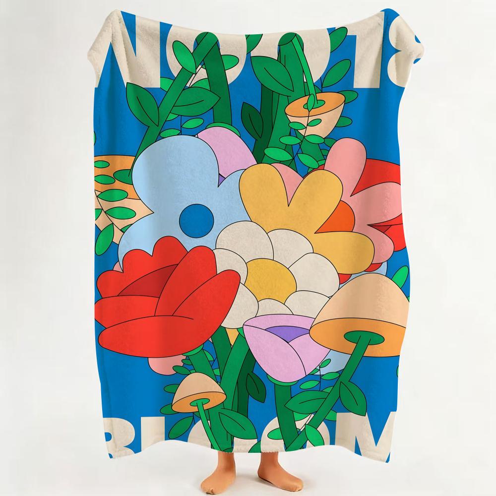 Art F Funny f floral a art Throw Flannel Throw Blanket Suitable for Sofa Living Room Bedroom