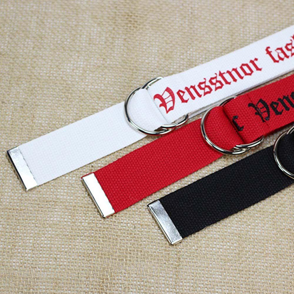 Neutral D Ring Women Canvas Unisex Men Double Buckle Nylon Belt Waist Belt Waistband Unisex Belt