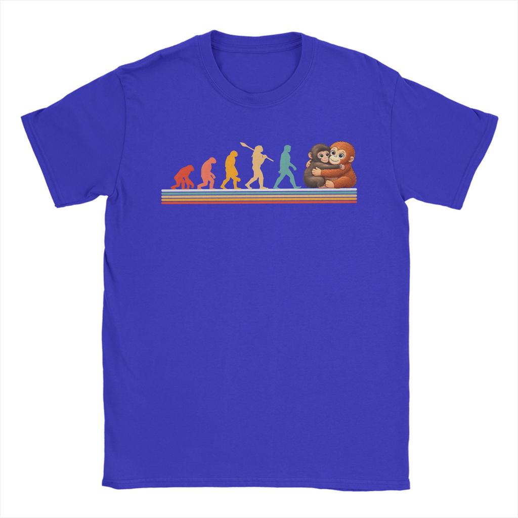 Unisex Funny Evolution Hugging Monkey Punch Primate Science T Shirt Cotton Clothing Short Sleeve Round Neck Tees Printing TShirts