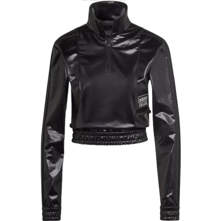 adidas Оригинальная кожаная куртка женская синяя HK7245