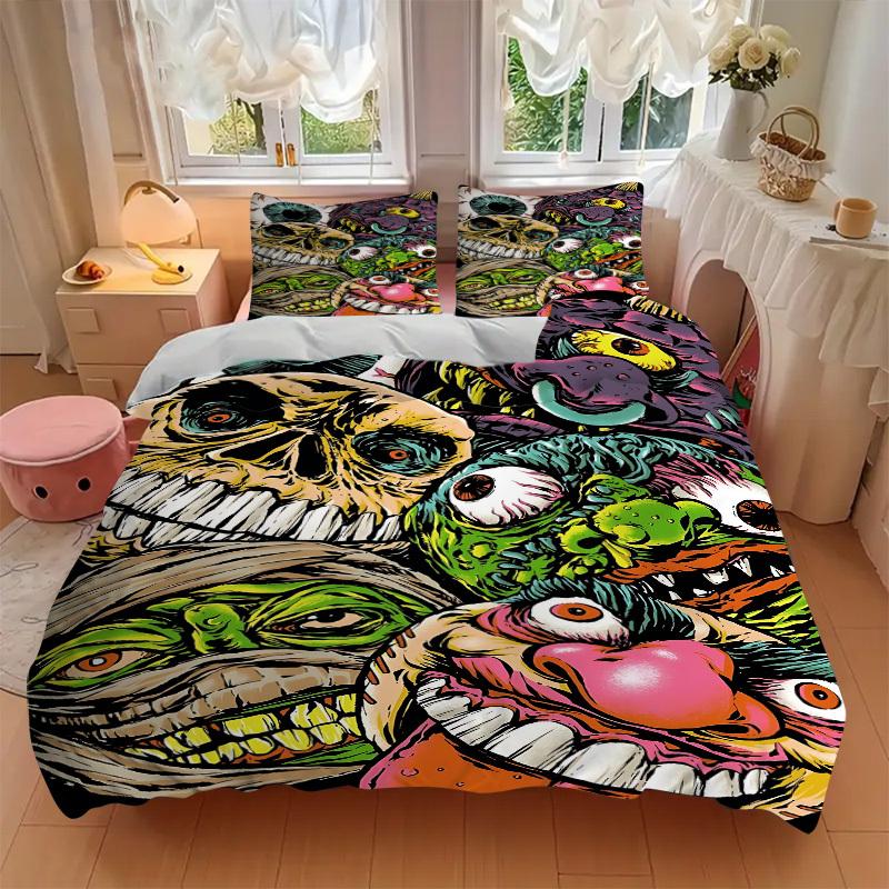 3pcs Monster Mashup Duvet Cover Set, 1 Duvet Cover + 2 Pillowcases (No Insert), High-Definition Print, Home & Dorm Set yy251208068